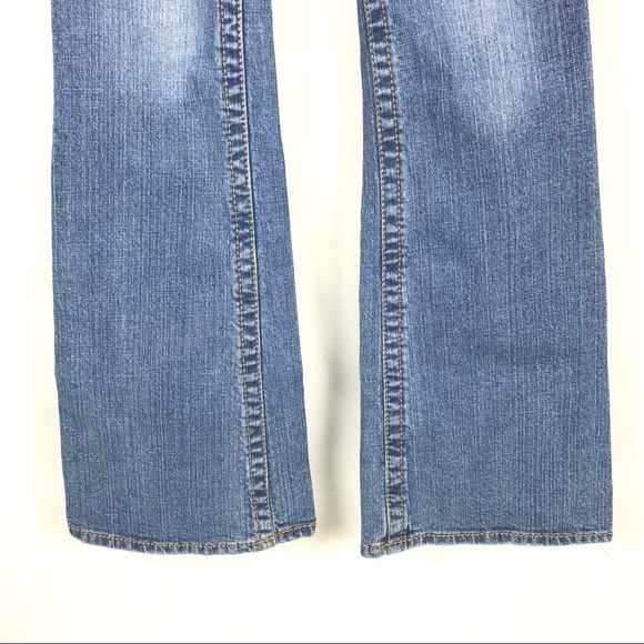 Aeropostale Hailey Skinny Flare Jeans 3/4 Blue - Picture 3 of 8
